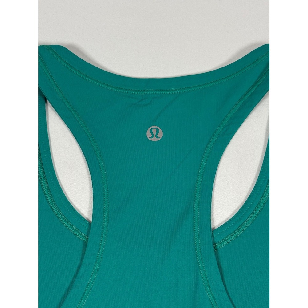 Lululemon Sculpt Tank Top Teal Green Mesh Hem Racerback Activewear Women Size 4 - Picture 3 of 5